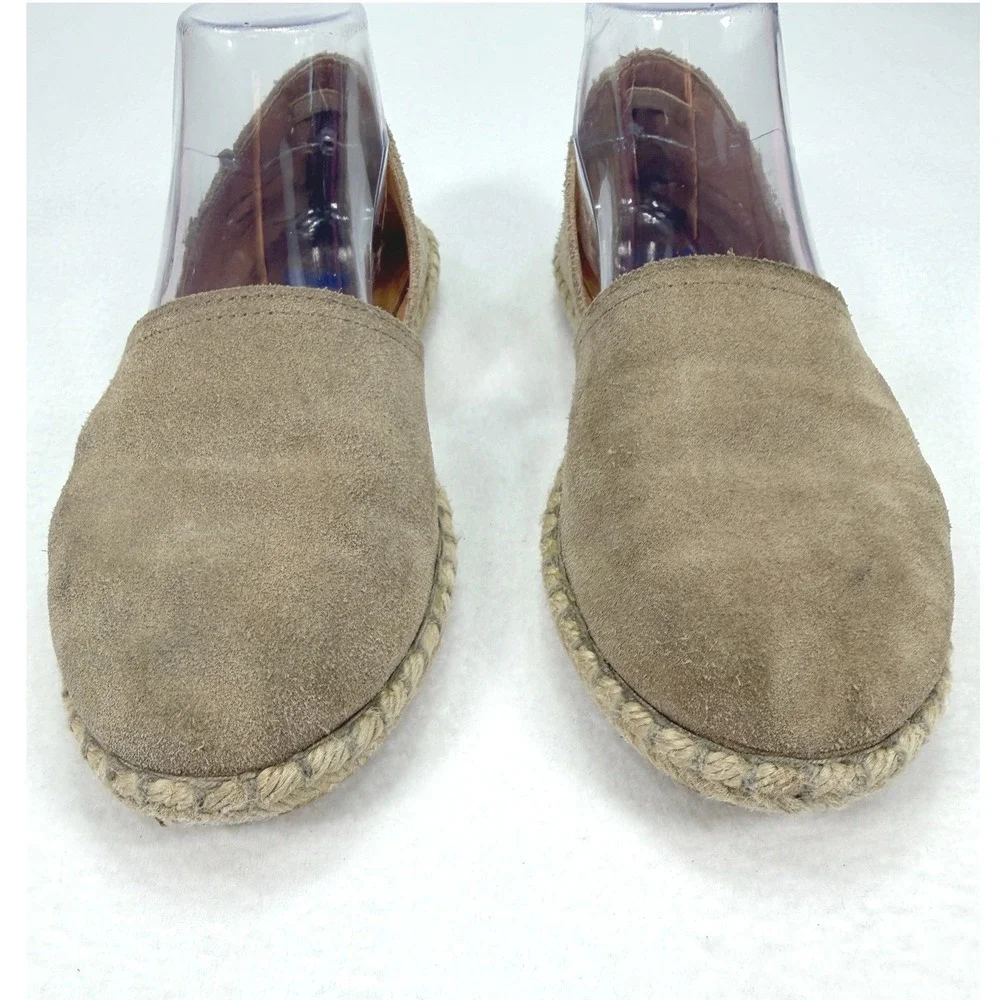 Verbenas Carmen Serraje Piedra Espadrille Flats US 9 9.5 EU 40 Tan Beige Suede